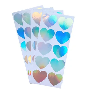 100 kozarcev/paket Navaden Srebrno Prazno Srce Ljubezni, Ročno Zapiranje Označevanje Okrogle Nalepke Ustvarjalne Dekor Ovojnice Etikete Nalepke