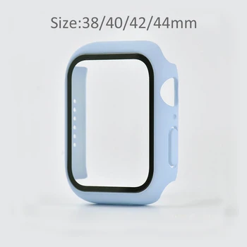 17Colors Steklo+Primeru je Pametno Gledati zaščitni Pokrov za Apple Watch6/5/4 Kaljeno Film PC Trdo Lupino iWatch Pribor 38-44 mm