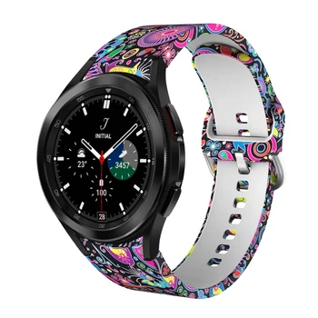 20 mm Silikonski Trak Za Samsung Galaxy Watch 4 40 mm 44 Natisnjeni Manšeta Za Gledanje 4 Classic 42mm 46mm Šport Band Zapestnica