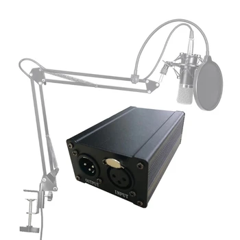 48V USB Fantomsko Napajanje za Mikrofon Profesionalni Vokalno Snemanje Mikrofon Vgrajen 2200mAh Baterija