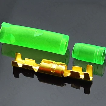 50sets=200pcs 4.0 bullet terminal avto električna žica, priključek premera 4 mm nastavite pin Ženski + Moški + Primeru zelena