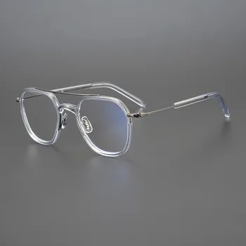 Acetatni okvir očal moški Letnik Kvadratnih Optični Oblikovalec očala za Kratkovidnost obravnavi žensk recept za očala