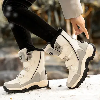 Apanzu Ženske nepremočljiva pohodništvo škornji, Čevlji Zima, Sneg Škornji Platformo Toplo Gleženj Zimski Škornji Z Debel Krzno, prešite čevlji