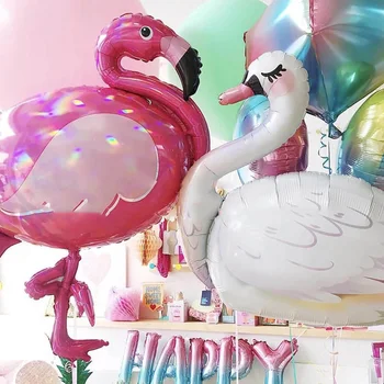 Beli Labod, Flamingo folija balon kaktus slog happy birthday party baloon poročno dekoracijo swan St Patrick ' s Day Dobave