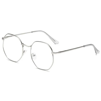 DCM Retro Pregleden Črnega Zlata Očala Ženske Moški Očal Okvir Optičnega Poligonske Očala Feminino Oculos De Grau Femininos