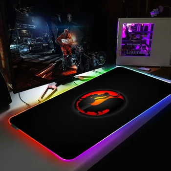 LED Osvetljen Desk Pad Rgb Tipkovnico Gaming Mouse Pad Igralec Xxl Mortal Kombat Veliko Mizo Mat Računalnik Pc Svetlobna Igralec Mousepad