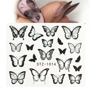 Moda Modra/Črna DIY Nail Art Nalepke Butterfly Lak za Dekor Dekoracijo Za Ženske Enostaven Za Uporabo Vode Nalepko Prenos Samolepilni
