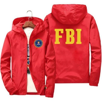 Moda Zadrgo Moški ženske Jakna FBI Tiskanja šport hip hop Priložnostne Zip Gor Unisex Dolg Rokav hoodie jakno plašč na vrhu 7XL
