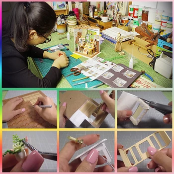 Muñeca casa miniatura DIY muñecas con muebles de casa de madera de juguetes par niños de regalo feliz veces Z08