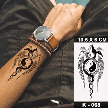 Nepremočljiva Začasni Tattoo Kitajski Čenče Krilo Dragon Volk Viper Križ Black Tattoo Roko Strani Flash Tatto Človek, Ženska, Otrok Tetovaže
