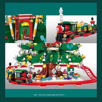 Novo Božično Drevo Jelenov Medenjaki Hiša Model Določa Zidarske Opeke Igrača Mesto Zimske Vasi Vlak Santa Claus Elk Novo Leto
