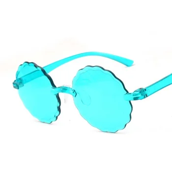 Vintage Ogledalo Rimless Okrogla Sončna Očala Ženske Clear Leče Ocean Gradient Sončna Očala Cvetje Modno Oblikovanje Oculos De Sol