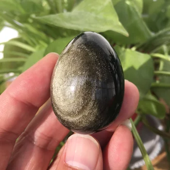Visoko kakovost naravnega zlato obsidian jajce oči igrajo z reiki healing okraski