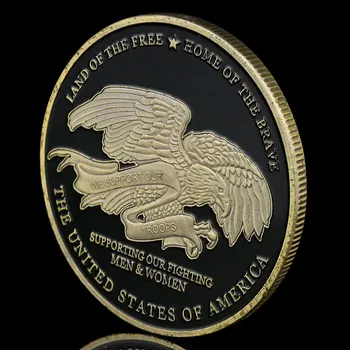 Vojaške Kovanec ZDA Dežela Prostega Dom Pogumnih Spominek Zbirka Art Black pobakrena Spominski Kovanec Izziv
