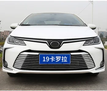 Za Toyota Corolla 2019 2020 2021 Avto pokrov motorja, Odbijač iz Nerjavečega Jekla Chrome Okraskov Sprednji Spodnji Mreži Grill Rešetka, Cilindri