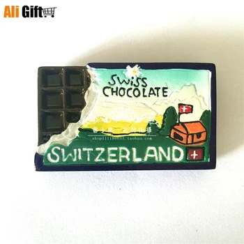 Švica Vroče Prodaje Ustvarjalne Simulacije mlečna Čokolada 3D Hladilnik Magneti Potovanja Spominkov Hladilnik Magnetne Nalepke Hladilnik