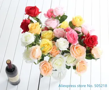 1 KOS Lepo Lažne Umetne Rože Svilene Rose Poročni Šopek Doma Dekoracijo Darilo 6 Barv so na Voljo F435
