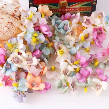 100 kozarcev 2 cm Multicolor Mini Daisy Cvet Glavo Umetne Svile Cvet DIY svate, Dekoracijo Doma Venec Headdress