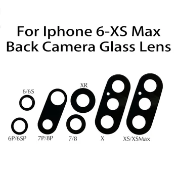 10Pcs Original zadnji Zadnji Objektiv Kamere Za iPhone 6 6S 7 8 Plus X XR XS Max steklen Pokrov s 3M Nalepke, Samolepilne Nadomestni Deli
