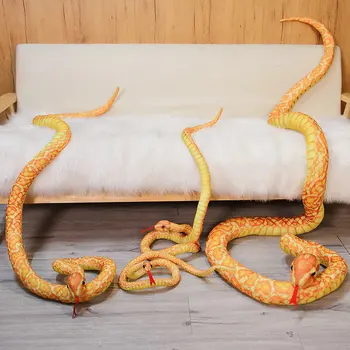 300 cm Ponaredek Simulirani Kače Plišastih Igrač Velikan Cobra Dolgo Polnjene Python Krait Anaconda Plushie Bela Rumena Strašno Rekviziti