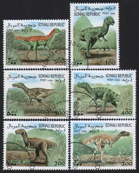 6Pcs/Set Somaliji Post Znamk 1999 Prazgodovinske Velike Živali Dinozavri Uporabljajo po Označeni Poštnih Znamk za Zbiranje