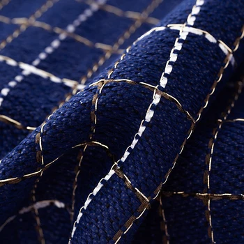 Bela waxberry Italija Modra Kariran Tweed Tkanine Oblačila Materiala Jeseni Ženske Jakno Plašč Šivanje Krpo Meri Tekstilne ping