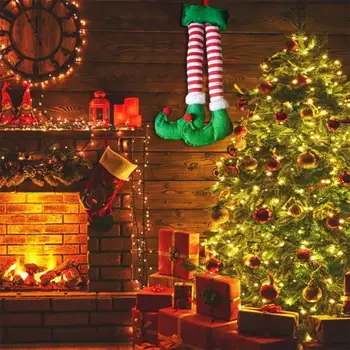 Božič Elf Tat Santa Noge Venci 52 cm Božično Drevo, Umetne Okraski, Venci Gospodinjskih Izdelkov Ornament Navidad