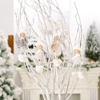 Božič Ljubek Angel Plišastih Lutka Dekle Božično Drevo Obesek Visi Ornament Dekoracijo Spusti Okraski za Božično Drevo Dodatki