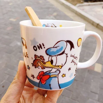 Disney Srčkan Risanka Šiv Veverica Mickey, Donald Duck Keramično Skodelico Vode Vrč Skodelico Kave šatulji z Žlico