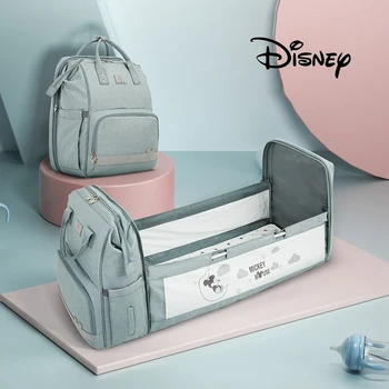 Disney Večnamensko Prenosni Velika Mama Plenic Vrečko Zložljiva Otroška Potovanja Nahrbtnik Otroška Postelja Plenic previjalna Miza Tipke za na Prostem