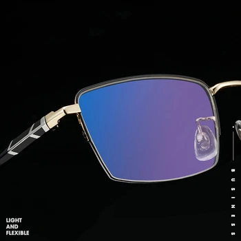 KatKani Poslovni Moške Pol-Okvir Očal je Ultra Lahka Moda Kovinski Kratkovidnost/Daljnovidnost/Astigmatism Recept Optični Okvir 8253