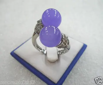Moda Novo pravi Vijola jadeit Trdna srebrni Prstan velikost 8#-9# Prodajo tassel indijski nakit bohemian poročni prstan nastavljiv