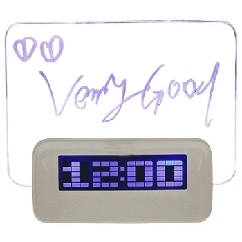 MOSEKO Fluorescentna Message Board Digitalni LED Budilka Koledar Noč Svetlobe Modem, Alarm, Osvetlitev Namizna Ura Z USB Kabel