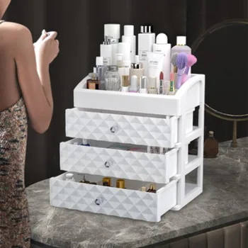 Namizje Kozmetični Pripomočki Dame Domov Dormitorij Plastičnih Predal Oblači Šminka Krtačo Nakit Škatla Za Shranjevanje