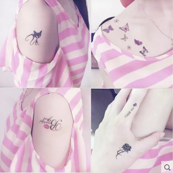 Nekaj Začasne Tetovaže, Moda Kul Body Art Lepoto Ličila Valentinovo Tatoo Mačka Nepremočljiva Strani Ponaredek Tattoo, 10.5x6cm