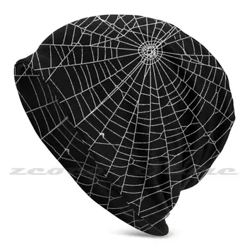 Pajek Spider Web Plesti Klobuk Elastična, Mehka Osebno Vzorec Prisoten Skp Črni In Beli Vzorec Goth Gothic Punk Cobweb