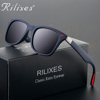 RILIXES Moda Fant je Sonce očala Kvadratnih Zakovice Zaviti Okvir Polarizirana sončna Očala Moških Vzoren Načrt, Ženske, Moške, Sunglass, UV400
