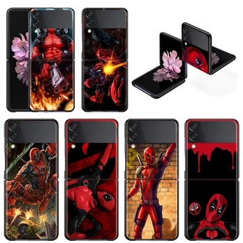 Shockproof Težko Moda Nove Mobilne Kritje Marvel Superheroj Deadpool Za Samsung Galaxy Ž Flip 3 5G Black Fundas Primeru Telefon