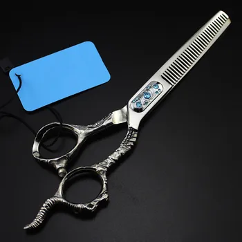 Strokovno japonska 440c Sheepshead 6 inch las škarje za rezanje barber makas frizerski salon redčenje frizerske škarje, škarje za