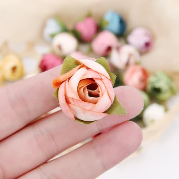 Umetna Svila Tea Rose Cvetje Majhne Bud Šopek Poročni Doma Retro Ponaredek Cvet Stranka DIY Evropske Letnik Božični Dekor