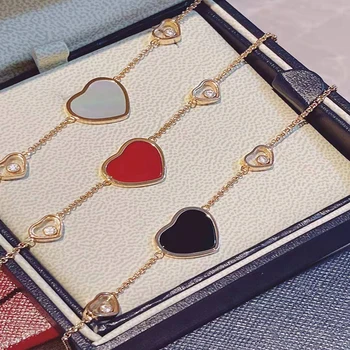 Ženske klasična moda v obliki srca rdeče agate ogrlico, obesek S925 sterling srebro prvotne kakovostne izvrstno darilo